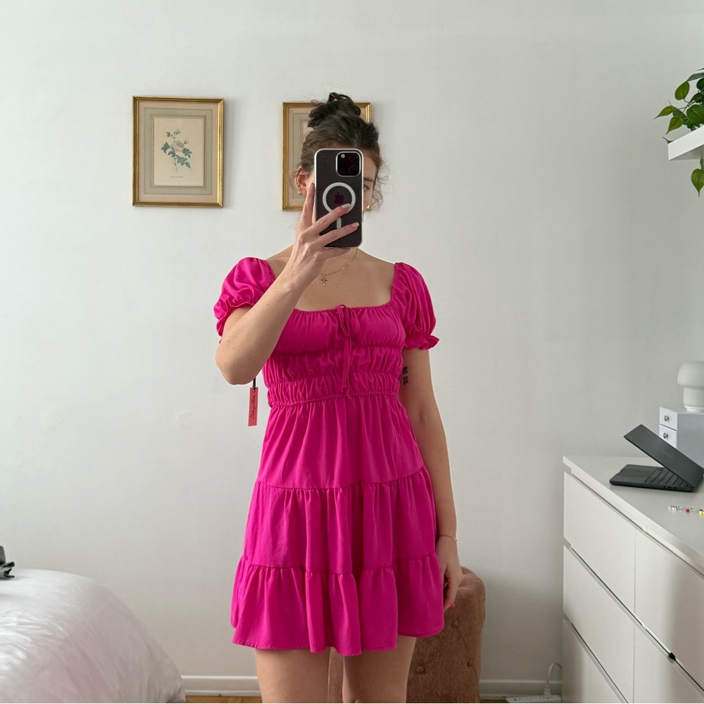 NWT! Liberty Love Fuchsia Mini Dress - Picture 6 of 9